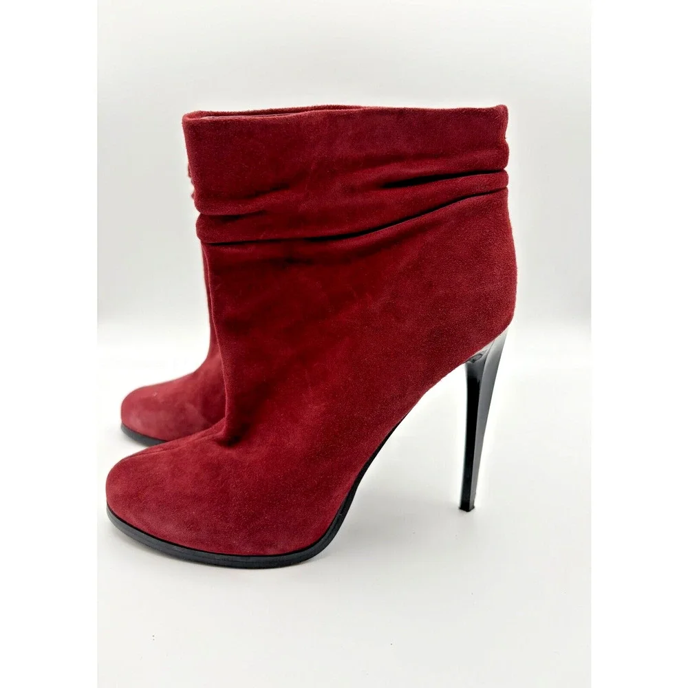 Aldo Burgundy Suede Slouchy Classic Stiletto Dressed Up Booties Sz 8M